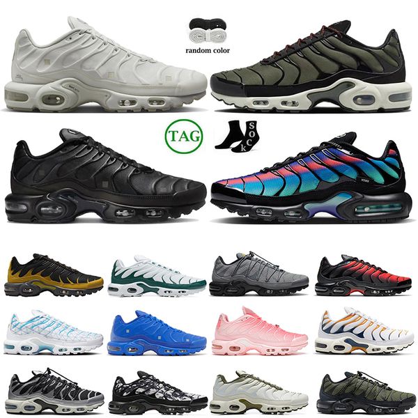 Original OG Almofada TN Plus Correndo Tênis Amxs Femme Terrascape Utility Onyx Triplo Preto Branco Osso Hiper Azul França Oreo Atlanta Homens Mulheres Treinadores Esportivos