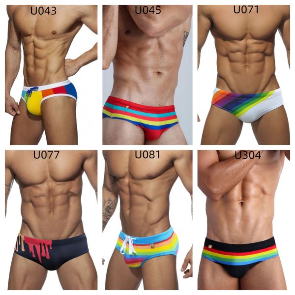 Costume da bagno da uomo all'ingrosso UXH Costume da bagno per adolescenti a strisce arcobaleno