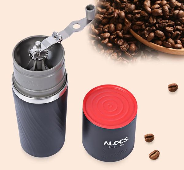ALOCS CWK16 Açık Sofra Takımı Taşınabilir Kahve Makinesi 4 İçinde 1 Paslanmaz Çelik Kamp Kılavuzu Kılavuz Kahveren Kamp Sofra Takımları2437484
