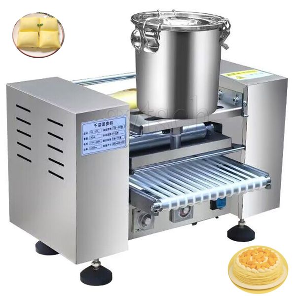 Máquina comercial automática de fazer bolo de mil camadas, equipamento de panqueca e crepe para rolo de primavera