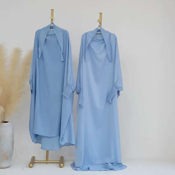 Roupas étnicas Ramadan Eid Mulheres Menina Crianças Hijab Vestido Com Capuz Abaya Muçulmano Oração Vestuário Islam Saudita Árabe Robe Turquia Jilbab Kaftan