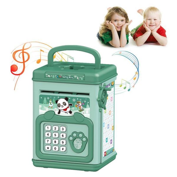 Andere Spielzeuge Kawaii Kids Electronic Money Bank Entworfen mit Smart Voice Prompt Fingerabdruck Passwort Code Lock Cash Coin ATM 230403