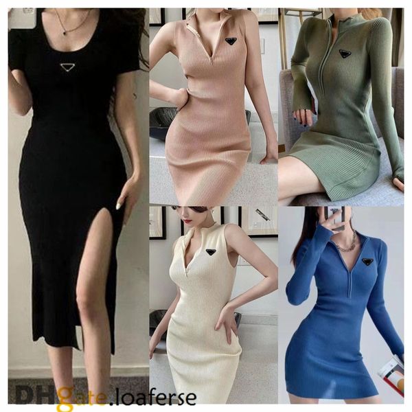 Kadın Giyim Günlük Elbiseler Kısa Kollu Yaz Kadın Elbise Yarık Etek Düzenli Stil Tomurcuk Designer Lady Seksi Elbiseler A003 J8VG#