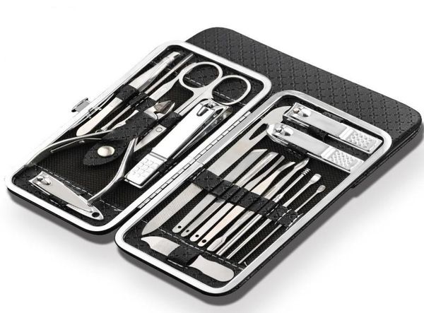 Nail Art Kits Qmake 19 in 1 Edelstahl-Maniküre-Set, professionelles Clipper-Set mit Pediküre-Werkzeugen, eingewachsener Zehennagel-Trimmer, Nagel1405463