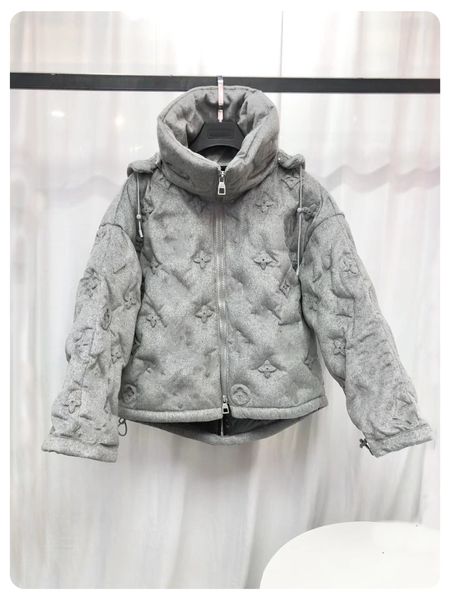 Piumino invernale da uomo di design Parka manica lunga caldo piumino d'oca bianco grigio chiaro cappotto caldo spesso moda casual