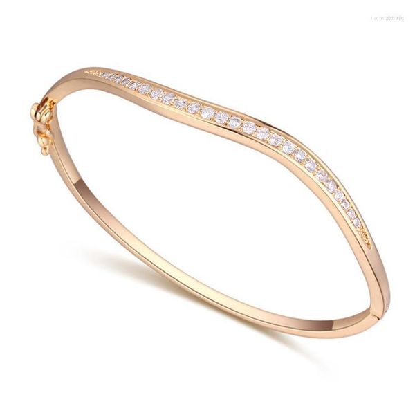 Pulseira com design dourado pulseiras feitas com cristais tchecos para presente de dia dos namorados
