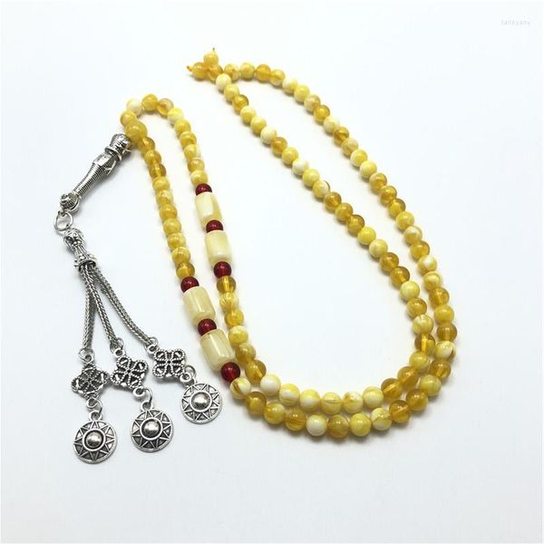 Strand Junkang 6mm Charm Arabo Musulmano Preghiera islamica perline Rosary Metal Tassel Fashion Gioielli Fede religiosa