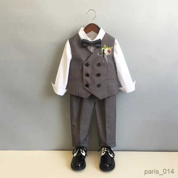 Set di abbigliamento Abiti formali per bambini Set Primavera Autunno Ragazzi Piano Party Costume Gilet per bambini