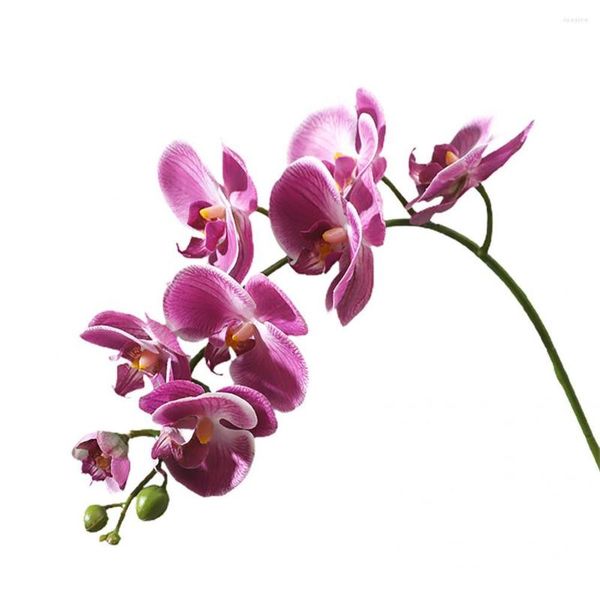 Flores decorativas Grande flor falsa flor sem odor cor vibrante cor prática de desbotamento de desbotamento de phalaenopsis decoração