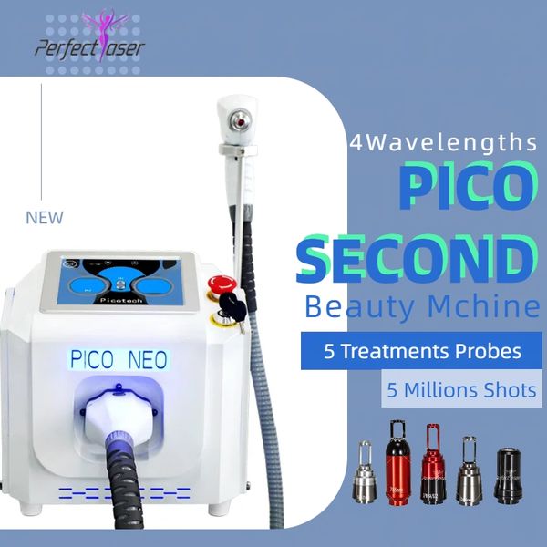 2023 Il più nuovo design Pico Laser Rimozione del tatuaggio Pelle che stringe Pico Pigmentazione Remover Macchina di bellezza Macchia scura Rimuovere il trattamento dell'acne Attrezzatura a picosecondi