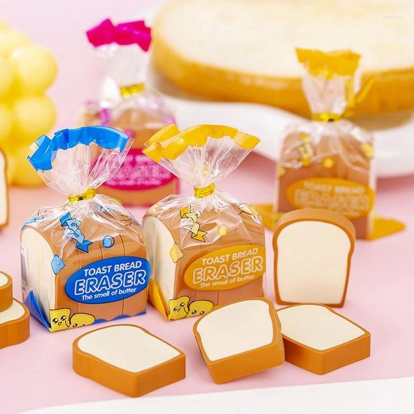 Confezione regalo 4 pezzi/set gomma per alimenti Kawaii cancelleria pane tostato matita di gomma premi per bambini materiale scolastico carino