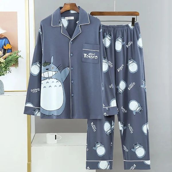 Erkekler 4xl 5xl erkek pijamalar set uzun kollu anime pijama 2 adet genç erkek için ev kıyafetleri sonbahar gecelik takım elbise 231102