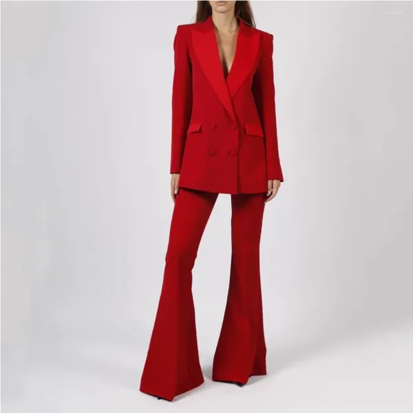 Calças femininas de duas peças conjunto de roupas de duas peças formal feminino casual elegante mulher define dupla cor combinando bell bottoms moda calça