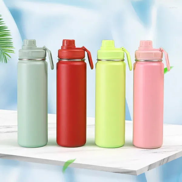 Wasserflaschen 750 ml Edelstahl isolierter Tassen Sportflaschen Vakuum tragbarer und leckeres Outdoor -Thermosen