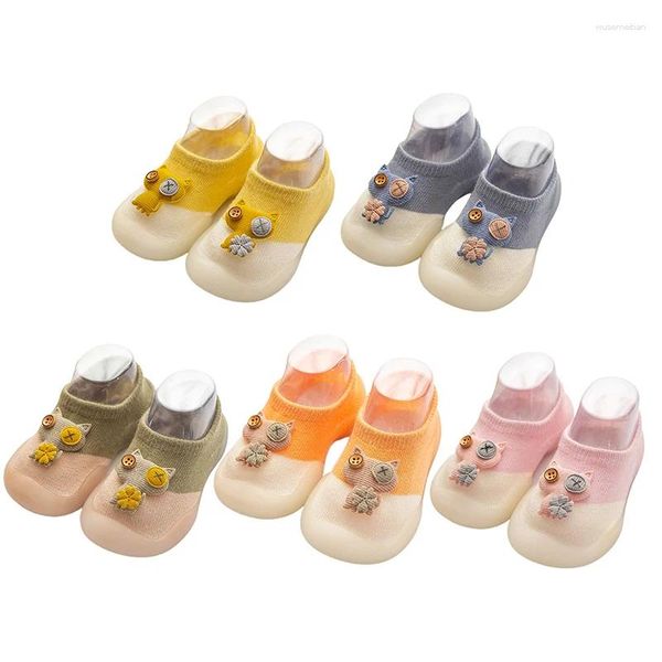 Primeiros caminhantes sapatos de bebê adorável primavera e outono infantil desenho animado antiderrapante durável aprendendo a andar