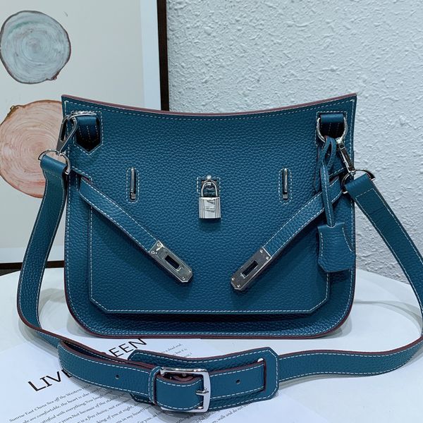 Mode Umhängetasche Handtaschen Echtes Leder Damen Umhängetaschen Silber Hardware Lock Catch Abnehmbarer Verstellbarer Riemen Große Kapazität Tragetasche Geldbörse