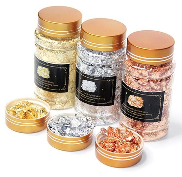 Metallo Lamina d'oro Fiocchi Nastro Rame Metallico Paillettes Glitters Mestiere Foglia Fiocco Doratura Gioielli fai da te Resina Nail Pittura Art Decor