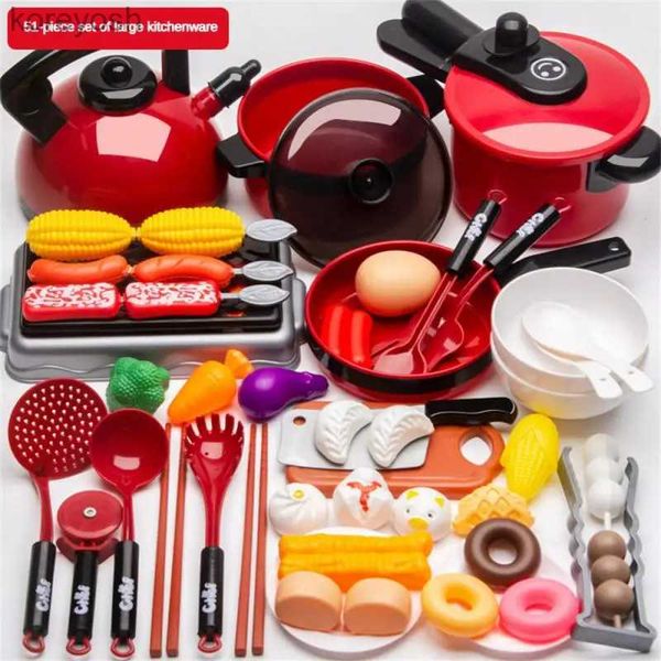 Cozinhas brincam com brinquedos de comida seguros para crianças, ricos e coloridos, conjunto de cozinha para meninos e tendência, brincam de cozinha, casa de brincar grandeL231104