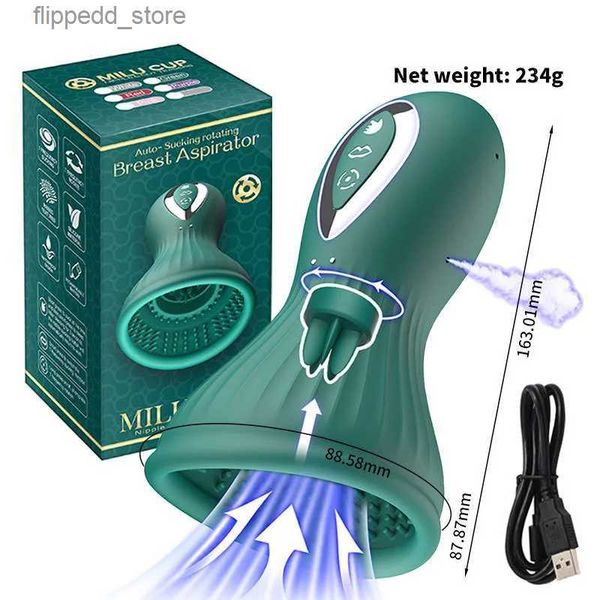 Andere Massageartikel Rotierender Nippelsaugvibrator für Frauen Leistungsstarker Sauger Klitoris Stimulator Zunge lecken Sexspielzeug für Erwachsene Brustmassagegerät Q231104