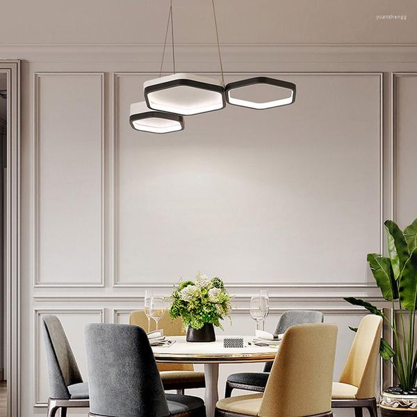 Chandeliers Honeycomb Design Led para sala de estar Bedroom Restaurant Bar Apartment Villa Home Decoration Luster Dimmable Light