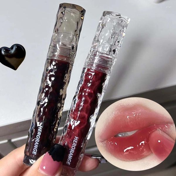 Lip Gloss Espelho À Prova D 'Água Nu Esmalte Transparente Marrom Escuro Vermelho Duradouro Sem Desvanecimento Líquido Veludo Batom Mulheres Maquiagem