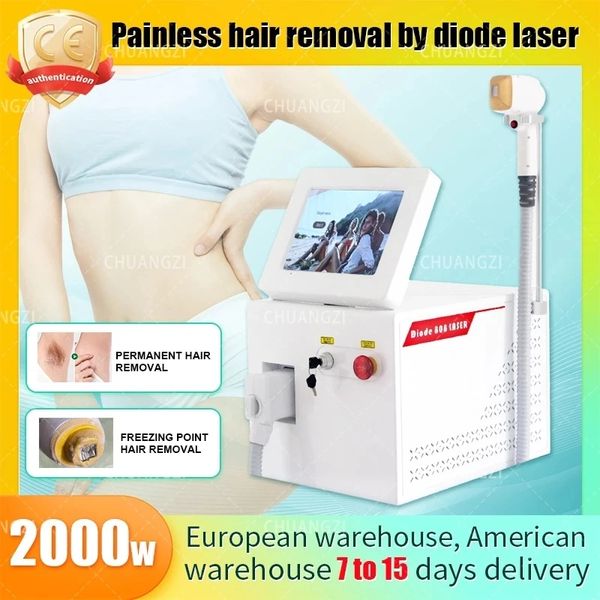 Máquina a laser nova 2000w 3 comprimento de onda gelo platina remoção do cabelo 755nm 808nm 1064nm laser diodo remoção do cabelo