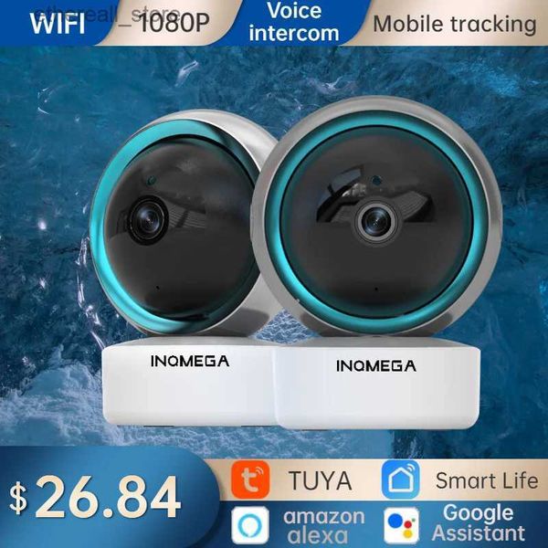 Monitores para bebês INQMEGA 1080P TUYA Câmera inteligente para vida interna sem fio WiFi Vigilância de segurança CCTV Monitor para bebês Google Home Assistant Alexa Q231104