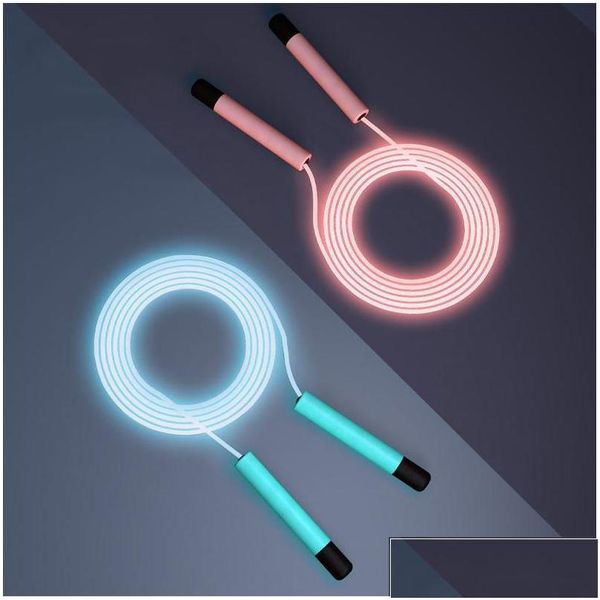 Corde per saltare Corda per saltare a LED incandescente per bambini Adt Fitness regolabile Attrezzatura sportiva per allenamento portatile all'aperto 230625 Drop Delivery Out Dhlj4