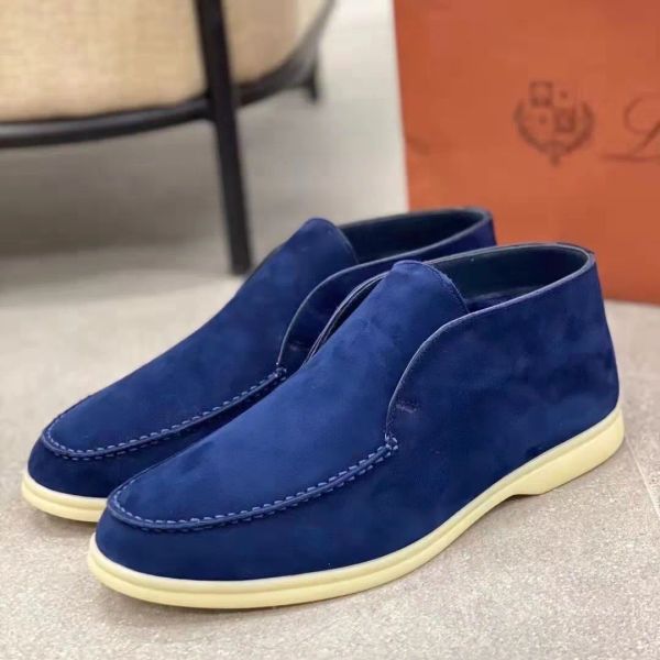 LOROPIANA 2023Nuova pelle nabuk Uomo Loros Walk scarpe alte Top di lusso Casual scarpe da ginnastica da passeggio Lock appartamenti di design Slip-on scarpe eleganti Stivali 45 46