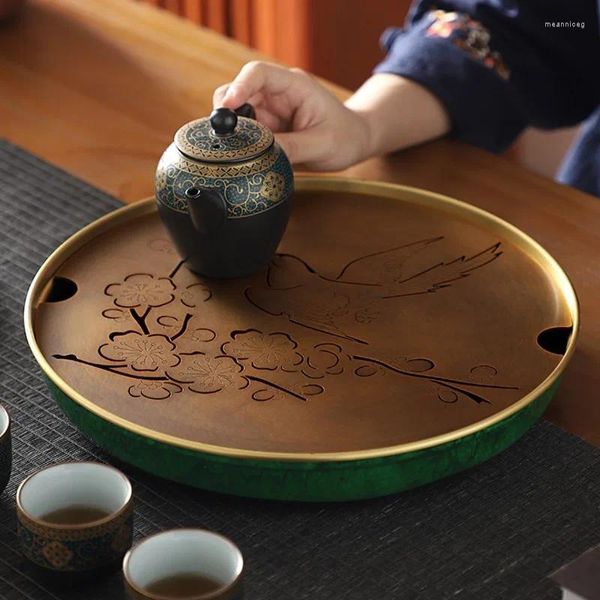 Наборы чайной посуды Медный чайный поднос Бытовой светильник Роскошный современный стол для сухого заваривания Маленький набор