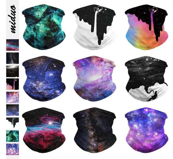 Велосипедные шапки Маски 3D Бесшовная Вселенная Галактика Балаклава Волшебная маска для лица Шарф для шеи Кольцо Трубка Бандана Звезда Цифровая печать Headban7252575