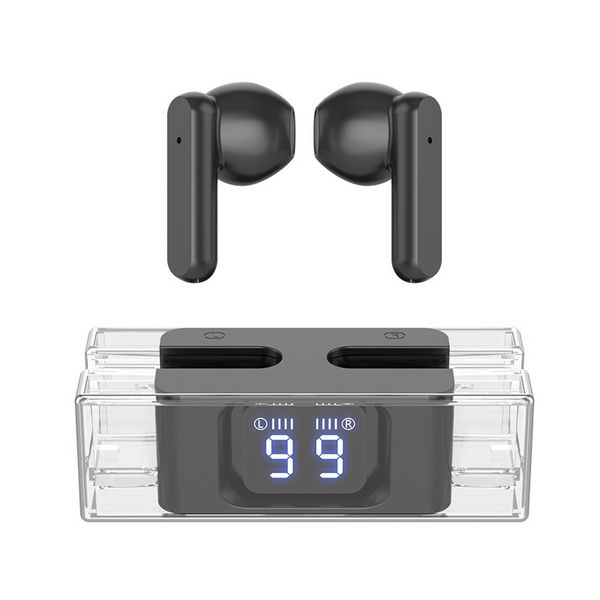 Оптовая продажа E90 Наушники Прозрачный цветной чехол со светодиодным дисплеем Наушники Fone De Ouvido Audifonos Auriclees Bluetooth Tws Беспроводные наушники