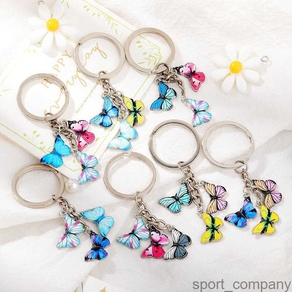 Chave de borboleta colorido de borboleta insetos de cartocas de cartocas de carro acessórios para mulheres keyrings Girls Jewelry Gifts NOVO