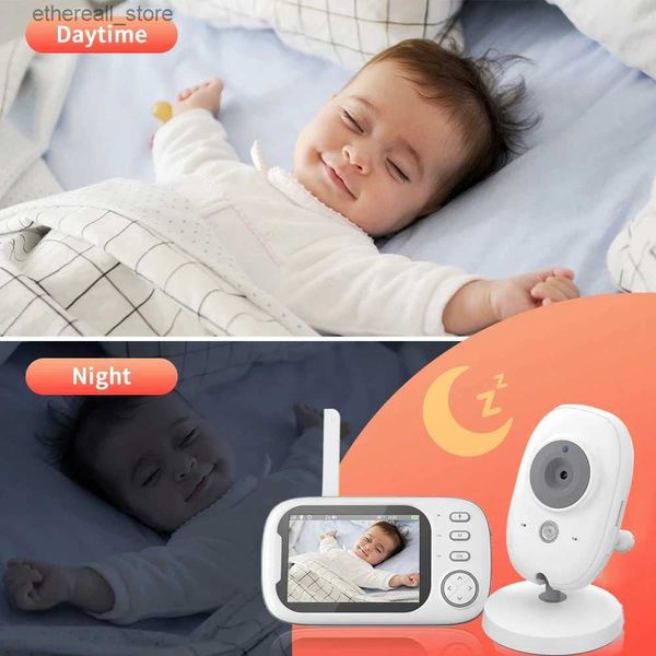 Baby monitor HD Baby Monitor da 3,5 pollici Audio Baby Monitor con babysitter da 1500 mAh Babysitter Night Vision WiFi Security Camera Monitoring Q231104