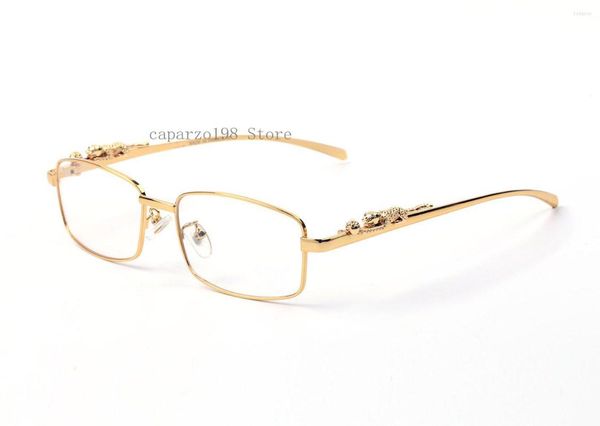 Güneş gözlükleri lüks gözlükler çerçeve erkekler metal anti yansıtıcı net lens reçeteli gözlükler için metal altın kenarsız gözlükler vintage
