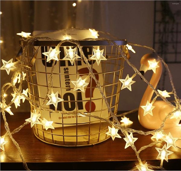 Stringhe 20 LED Star String Lights Ghirlanda di Natale Batteria alimentata tramite USB Tenda per festa di nozze Lampade fiabesche bianche calde per la casa