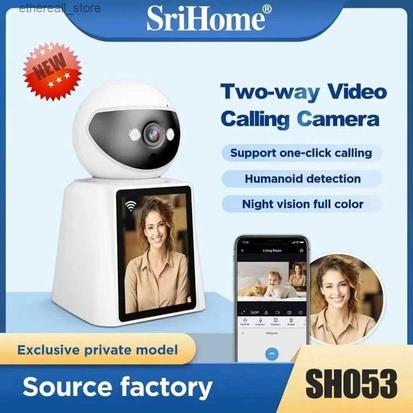 Babyphone Srihome SH053 2MP 1080P 2,8 Zoll IPS-Bildschirm Videotelefon PTZ IP Dome-Kamera AI Humanoidenerkennung Home Security Babyphone Q231104