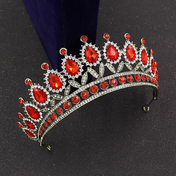 Corona nuziale Sposa damigella d'onore Ragazze di fiore Tiara di cristallo Corona di strass Fascia per capelli Abito da sposa Studio Tiara Stampaggio Placcato oro310J