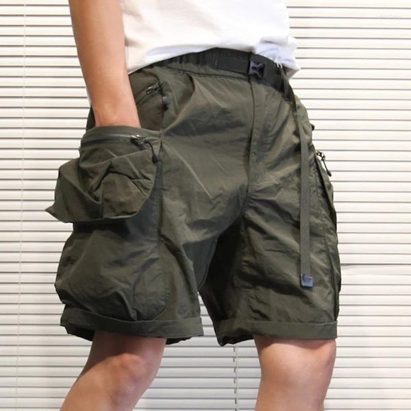 Pantaloncini da uomo Summer Tooling Cargo Mezzi pantaloni Outdoor Leggero Allentato Abiti ad asciugatura rapida Multi tasche Lunghezza al ginocchio Casual