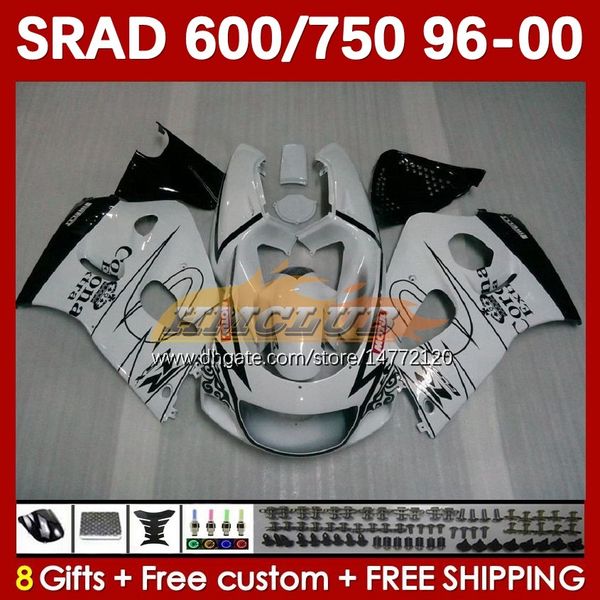 Motorradverkleidungen für SUZUKI SRAD GSXR 750 600 CC 600CC 750CC 96-00 168No.14 weiß schwarz GSXR750 GSXR-600 96 97 98 99 00 GSX-R750 GSXR600 1996 1997 1998 1999 2000 Körper