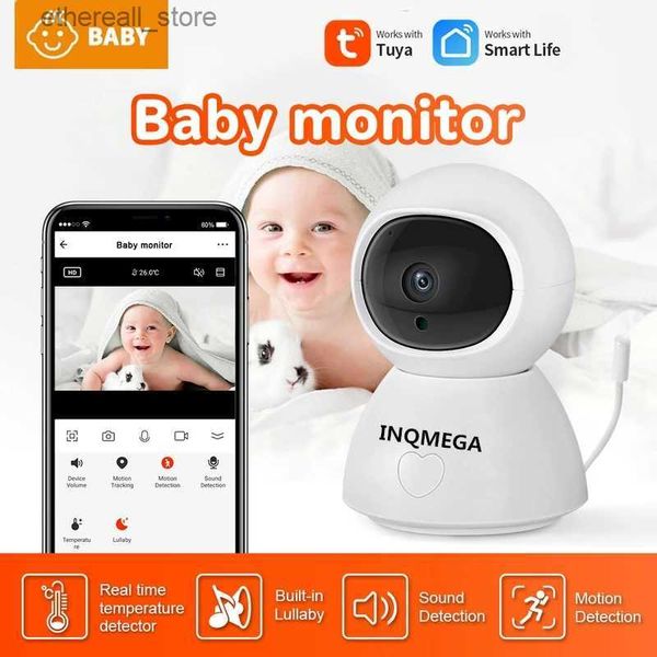 Monitores para bebês INQMEGA 1080P HD Tuya Monitor para bebês Câmera de telefone Wifi Câmera de bebê Vida inteligente Alex Temperatura Chorando Alarme Canção de ninar Nanny Câmera Q231104