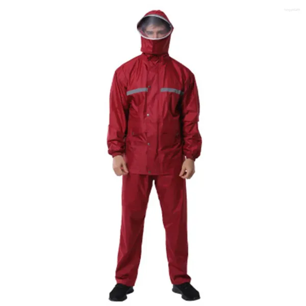 Raincoats motocicleta impermeável casaco de chuva homens dupla camada espessada ciclismo cobertura de corpo inteiro roupas vermelho xxl