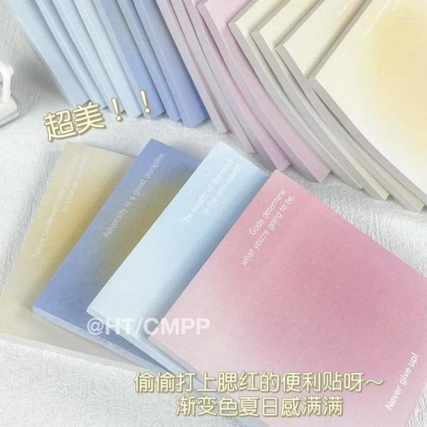 50 folhas ins bloco de notas de cor gradiente fofo com adesivo para decoração de parede de notebook kawaii material escolar acessórios de escritório