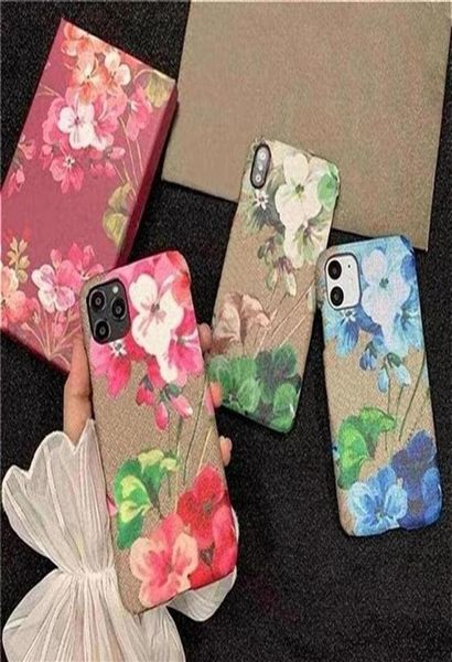 Capas de telefone da moda de uma peça para iPhone 13 pro max 12 11 X XR XSMAX capa de couro PU flor shell Samsung Galaxy S20 S20P S10P NO3374041