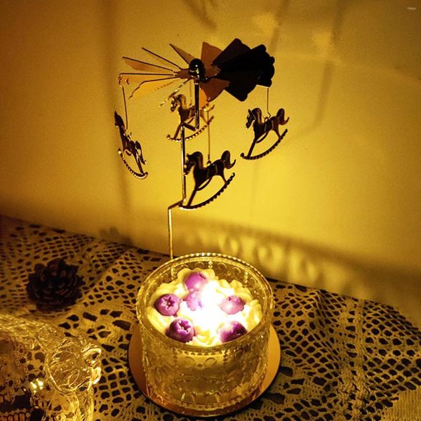 Kerzenhalter Golden Romantic Rotating Candlestick Fairy Teelichthalter Tea Light Dinner Christmas