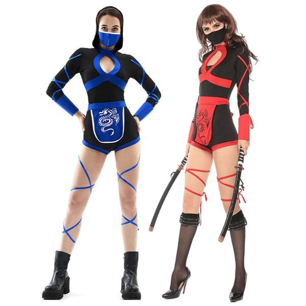 Cosplay adulto sexy dragão traje anime ninja cosplay super-herói bodysuit macacão samurai uniforme halloween feminino