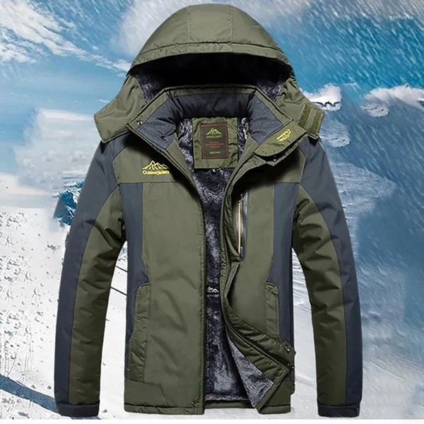 Jaquetas ao ar livre jaqueta de caça quente com capuz destacável impermeável à prova de vento casaco de escalada térmica outwear