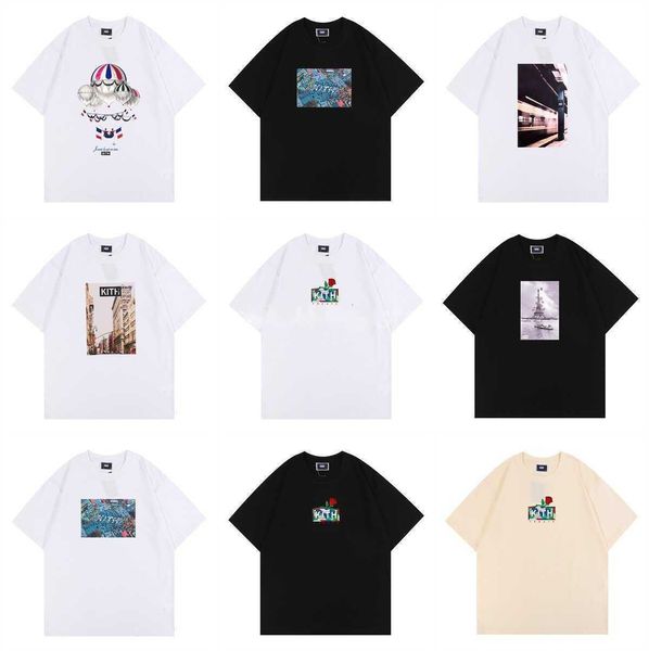 2023 Kith Tom ve Jerry T Shirt Tasarımcı Erkekler Kadınlar Günlük Kısa Kollu Susam Sokak Tee Vintage Moda Giysileri Tees Tee Tee Top büyük boy adam şort