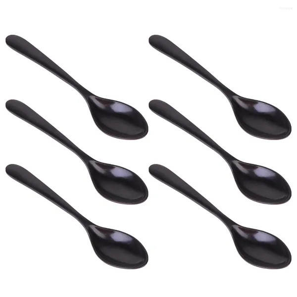 Dinnerware Define melamina colher de sopa asiática de alça longa colheres japonesas chinesas 6pcs para bolinhos de ramen de arroz wonton (pratos tamanho 3