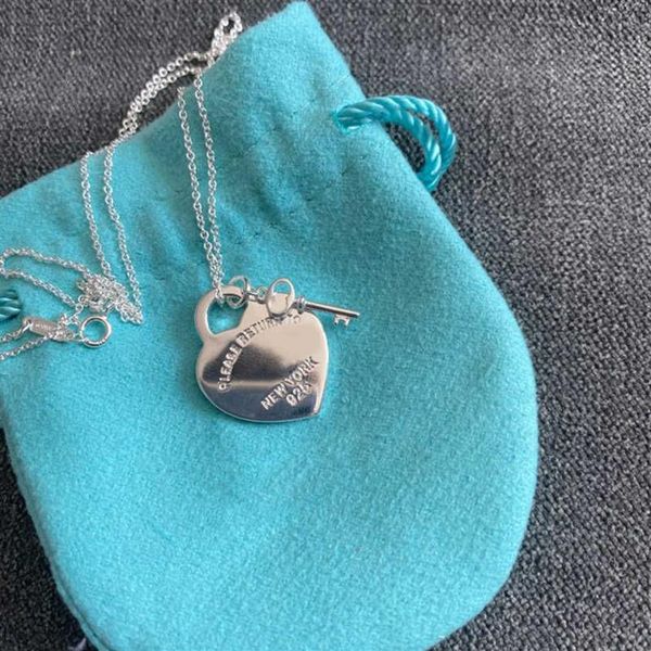 20021 модное оригинальное ожерелье из серебра 925 пробы с подвеской в форме сердца, ожерелье с подвеской в форме сердца, 11 ключей, женское ожерелье с подвеской в виде сердца, подарок, ключицы C229k